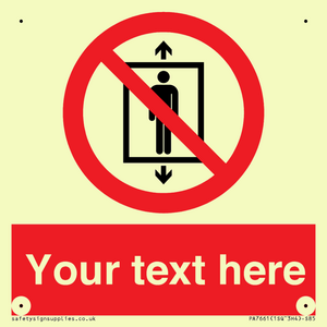 Custom prohibition Do not use this lift for people